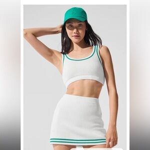 Alo Yoga White and Green Women's Shorts